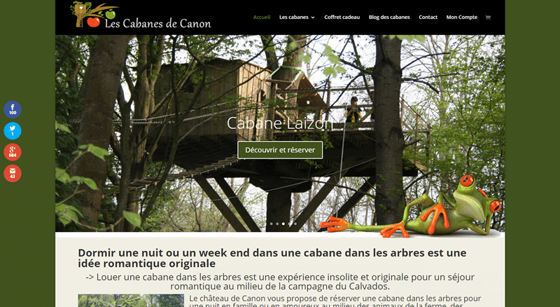 Site internet des Cabanes de Canon